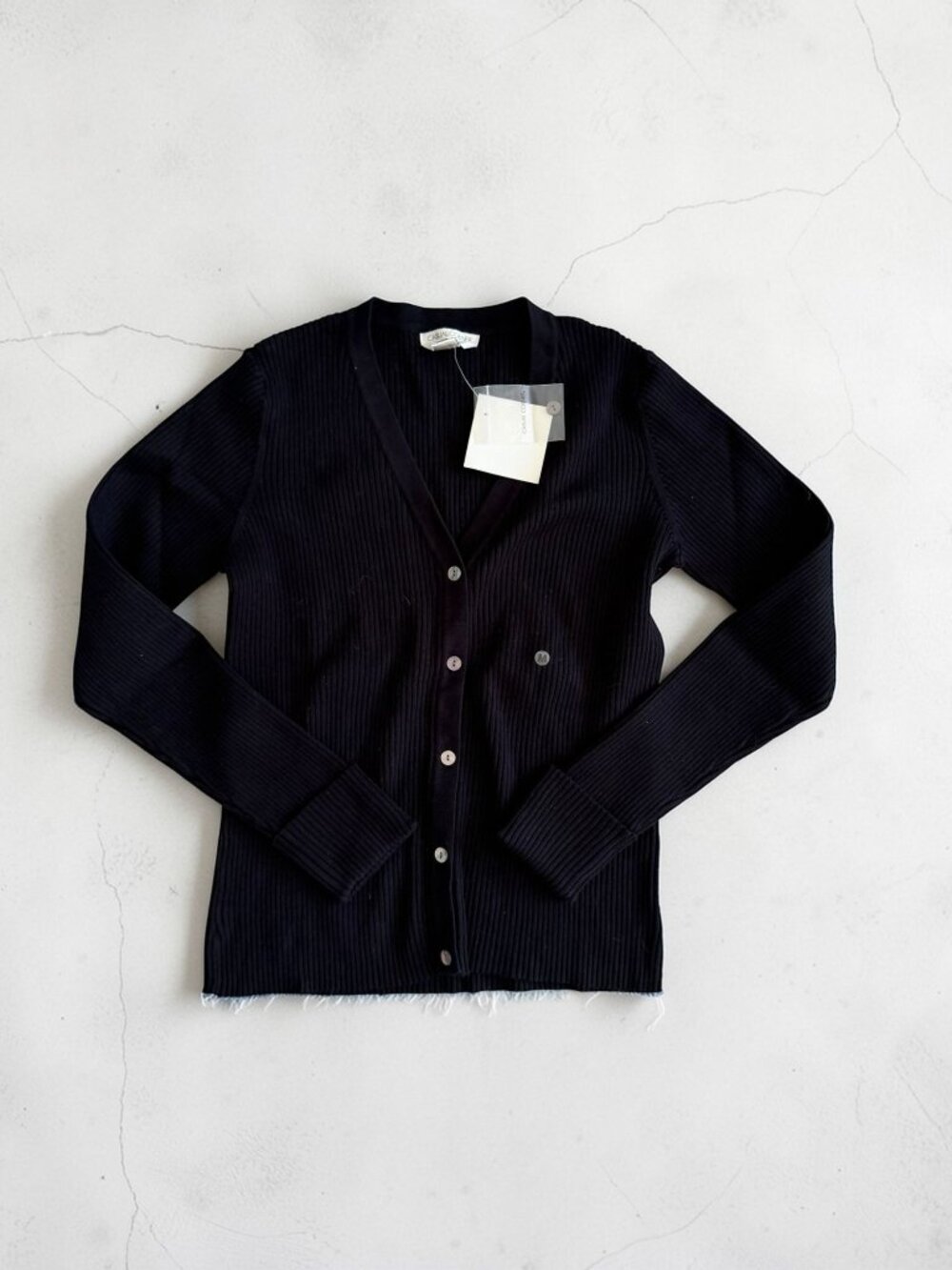 CASUAL CORNER Black Ribbed Cardigan Sweater Size Medium NEW NWT